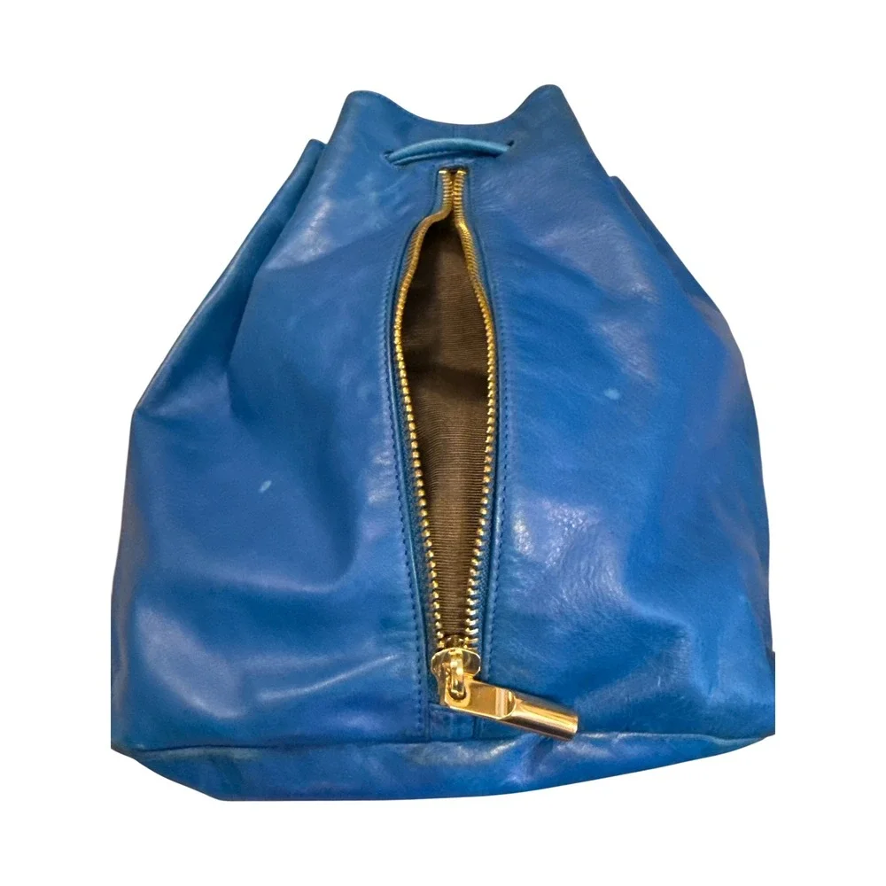 Elizabeth and James Cynnie Backpack Bag‎ Women OS Blue Leather Drawstring